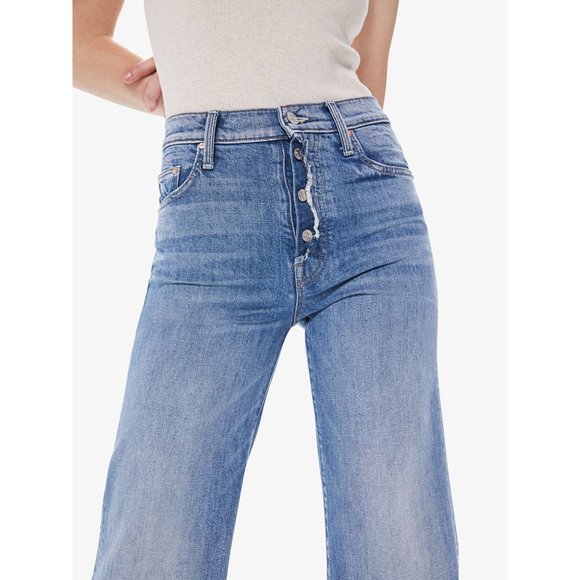 Mother Superior The Fly Cut Tomcat Roller Wide Leg Jeans Size 27 in Crashing - Picture 3 of 6